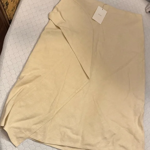 A.L.C. Lia Draped Midi Skirt Size 14 NWT Assymetric Cream Beige - Picture 2 of 7